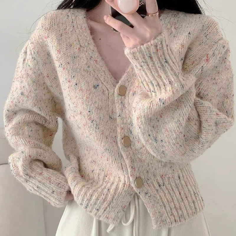 Loose Colorful Dot Cardigan