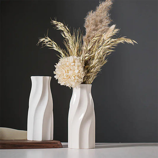 Elegant White Ceramic Decor Vase
