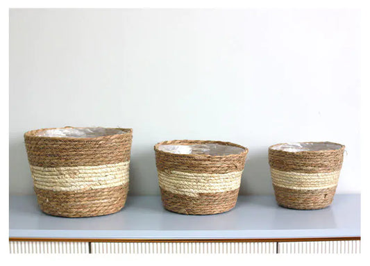 Woven Grass Planter Basket for Home Decor