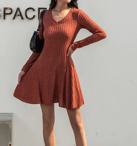 Knitted Long-sleeved Dress