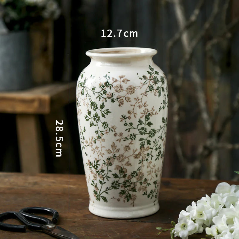 Simple Green Retro Ceramic Vase