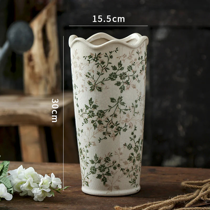 Simple Green Retro Ceramic Vase