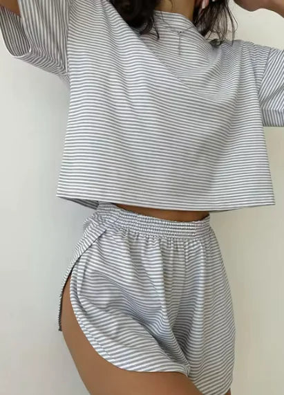 Striped Cotton Pajama Set