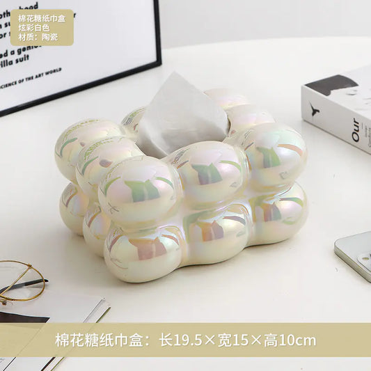 Modern Minimalist Cotton Candy Tissue Box Decor
