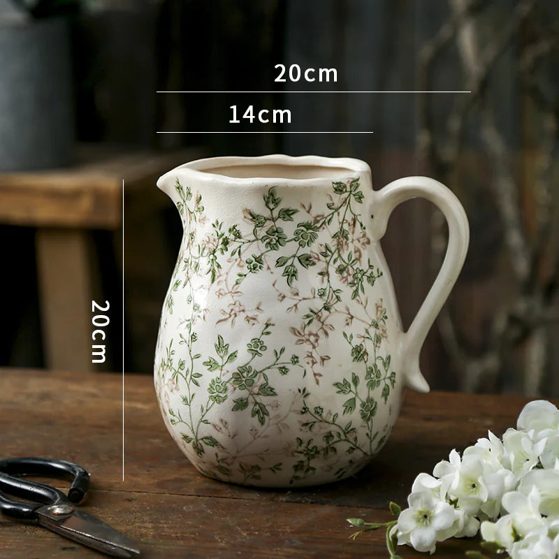 Simple Green Retro Ceramic Vase