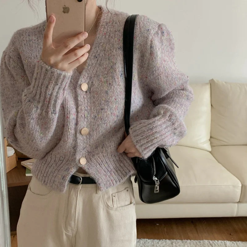 Loose Colorful Dot Cardigan