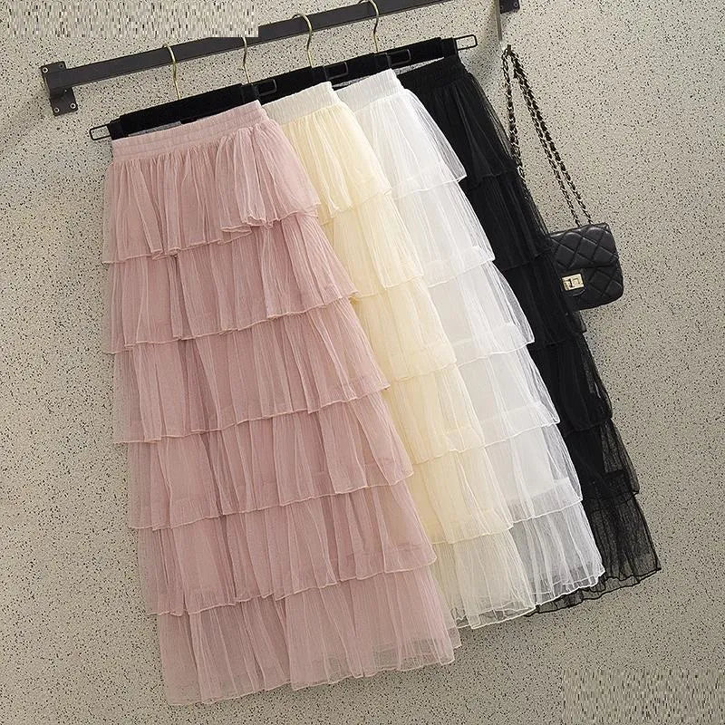 Mid-Length Women'S Mesh Skirt