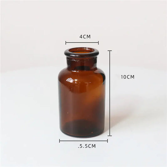 Creative Round Transparent Brown Glass Bottle for Decor