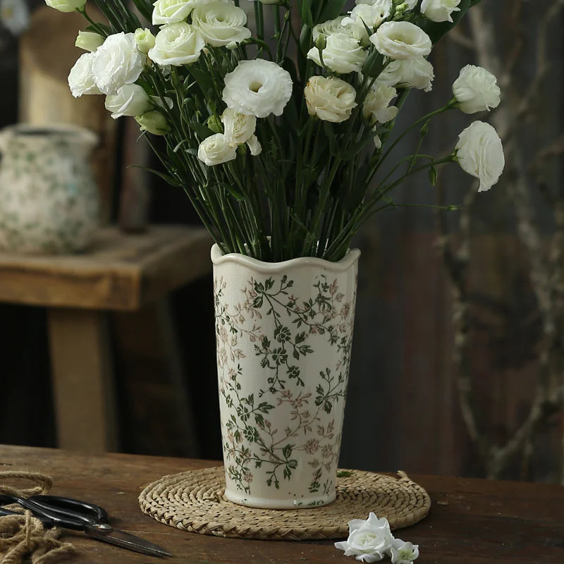 Simple Green Retro Ceramic Vase