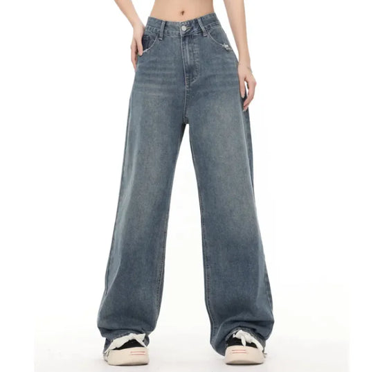 Pocket Denim Loose Trousers