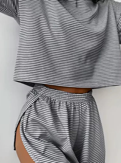 Striped Cotton Pajama Set