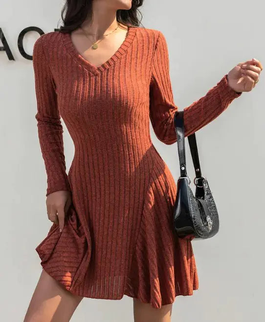 Knitted Long-sleeved Dress